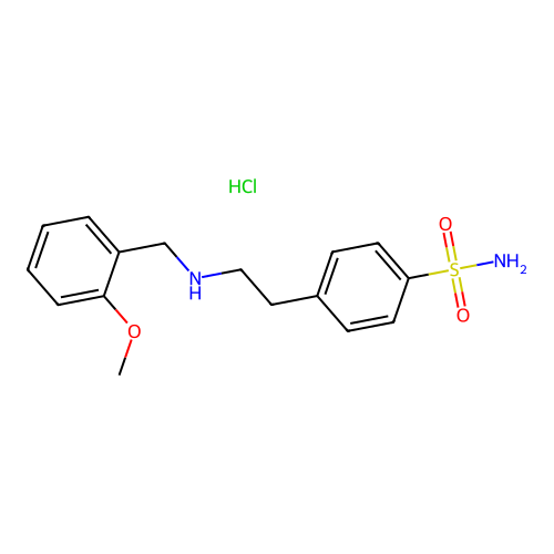4-(2-((2-Methoxybenzyl)amino)ethyl)benzenesulfonamide hydrochloride structure