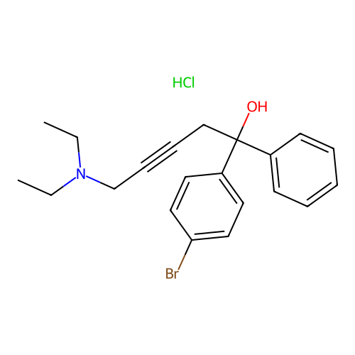 1-(4-Bromophenyl)-5-(diethylamino)-1-phenylpent-3-yn-1-ol hydrochloride structure