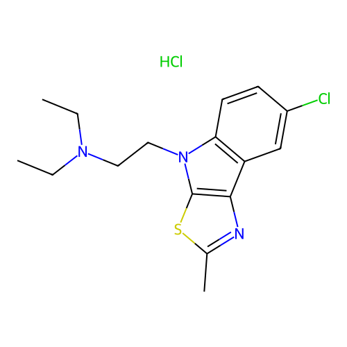 [2-(7-Chloro-2-methyl-thiazolo[5,4-b]indol-4-yl)-ethyl]-diethyl-amine structure