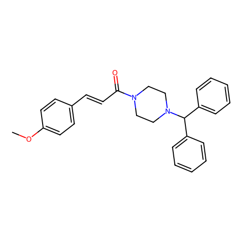1-(Diphenylmethyl)-4-(3-(4-(methyloxy)phenyl)acryloyl)piperazine structure