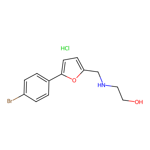 2-(((5-(4-Bromophenyl)furan-2-yl)methyl)amino)ethanol hydrochloride structure