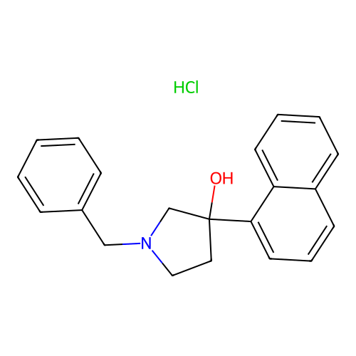 1-Benzyl-3-(naphthalen-1-YL)pyrrolidin-3-OL hydrochloride structure