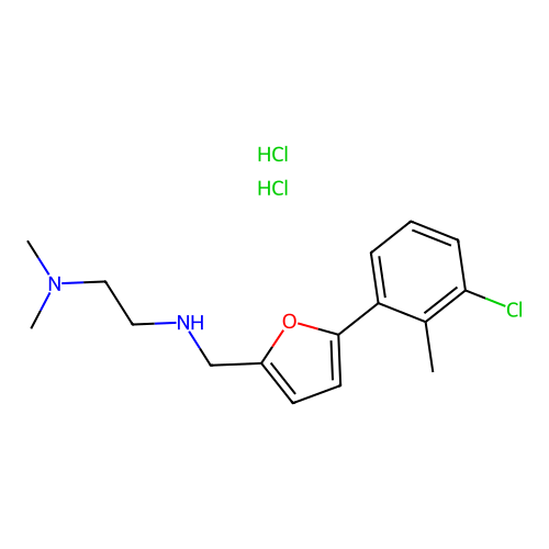 N-[[5-(3-chloro-2-methyl-phenyl)-2-furyl]methyl]-N',N'-dimethyl-ethane-1,2-diamine Dihydrochloride structure