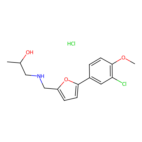 1-({[5-(3-Chloro-4-methoxyphenyl)-2-furyl]methyl}amino)propan-2-ol structure