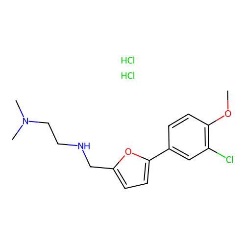 N-[[5-(3-chloro-4-methoxyphenyl)furan-2-yl]methyl]-N',N'-dimethylethane-1,2-diamine dihydrochloride structure