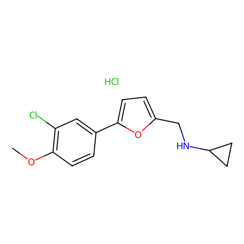 N-((5-(3-chloro-4-methoxyphenyl)furan-2-yl)methyl)cyclopropanamine hydrochloride structure