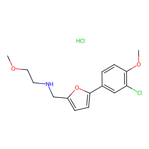 N-((5-(3-chloro-4-methoxyphenyl)furan-2-yl)methyl)-2-methoxyethanamine hydrochloride structure