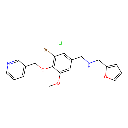 1-[3-bromo-5-methoxy-4-(pyridin-3-ylmethoxy)phenyl]-N-(2-furylmethyl)methanamine Hydrochloride structure