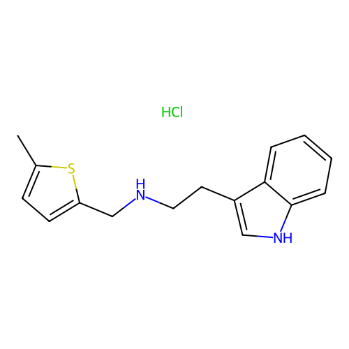 2-(1H-indol-3-yl)-N-((5-methylthiophen-2-yl)methyl)ethanamine hydrochloride structure