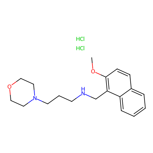 N-((2-methoxynaphthalen-1-yl)methyl)-3-morpholinopropan-1-amine dihydrochloride structure