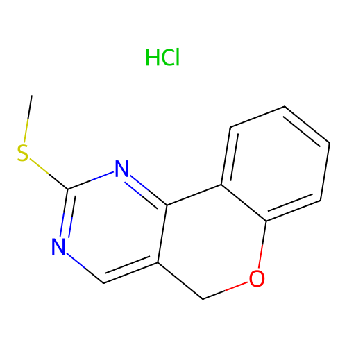 2-methylsulfanyl-5H-chromeno[4,3-d]pyrimidine;hydrochloride structure