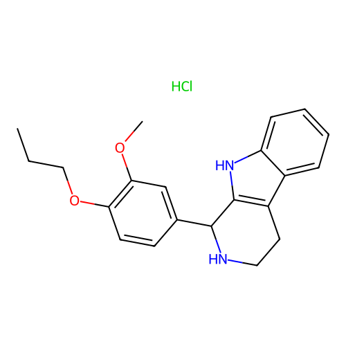 1-(3-methoxy-4-propoxyphenyl)-2,3,4,9-tetrahydro-1H-pyrido[3,4-b]indole hydrochloride structure