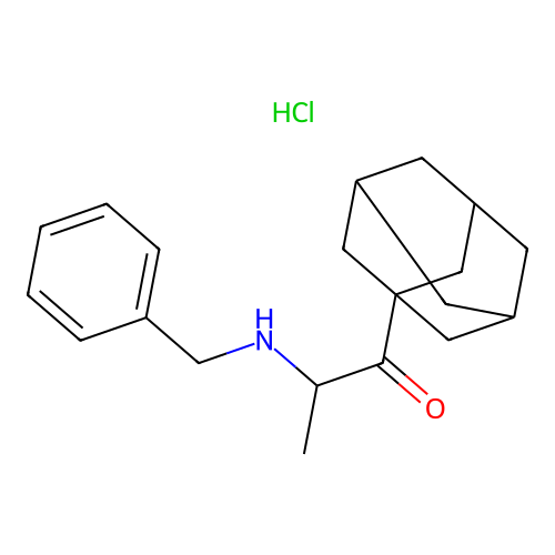 1-((3r,5r,7r)-Adamantan-1-yl)-2-(benzylamino)propan-1-one hydrochloride structure