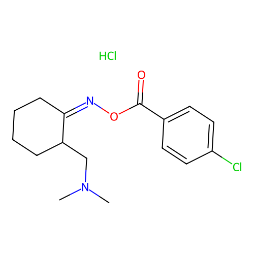 [(Z)-[2-[(dimethylamino)methyl]cyclohexylidene]amino] 4-chlorobenzoate;hydrochloride structure
