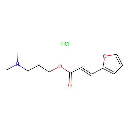 (E)-3-(dimethylamino)propyl 3-(furan-2-yl)acrylate hydrochloride structure