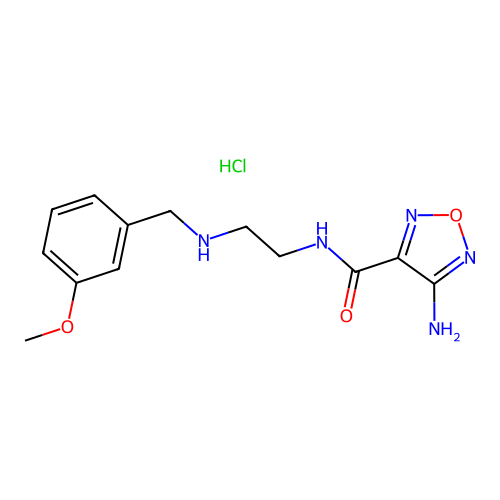 4-amino-N-(2-((3-methoxybenzyl)amino)ethyl)-1,2,5-oxadiazole-3-carboxamide hydrochloride structure