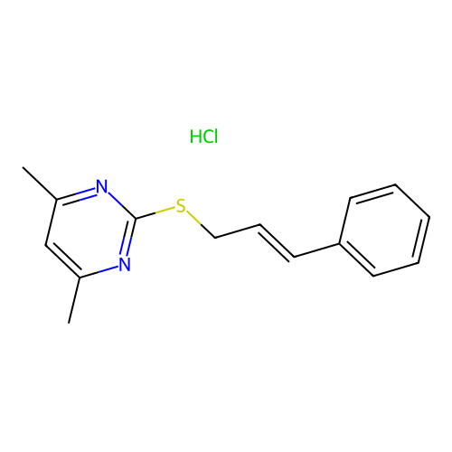 4,6-Dimethyl-2-[(3-phenyl-2-propen-1-yl)thio]pyrimidine hydrochloride structure
