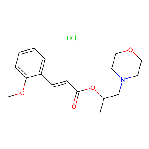 1-Methyl-2-(4-morpholinyl)ethyl 3-(2-methoxyphenyl)acrylate hydrochloride structure