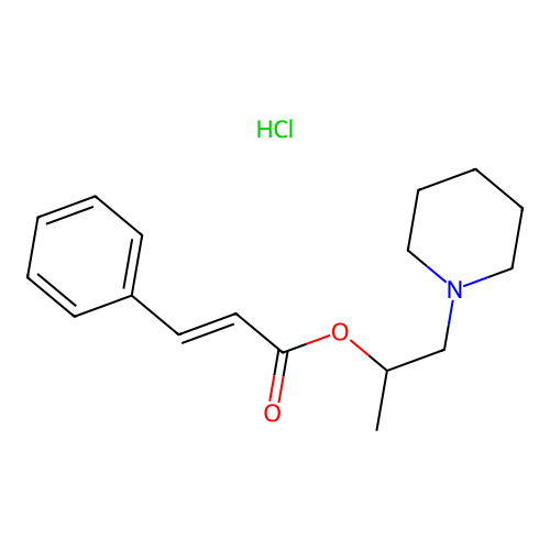 1-piperidin-1-ylpropan-2-yl (E)-3-phenylprop-2-enoate;hydrochloride structure