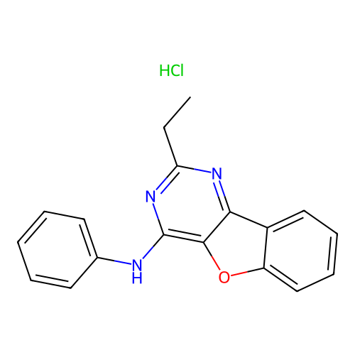 2-ethyl-N-phenylbenzofuro[3,2-d]pyrimidin-4-amine hydrochloride structure