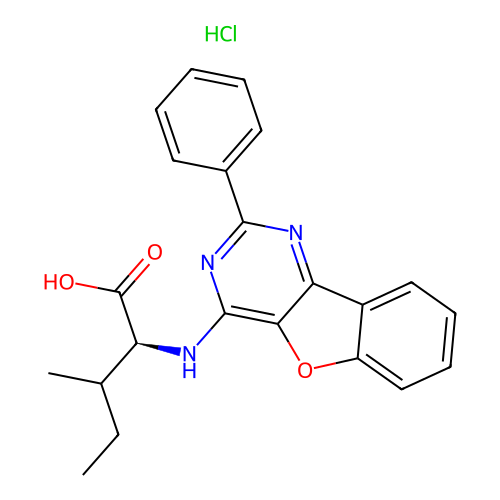 (S)-3-Methyl-2-(2-phenyl-benzo[4,5]furo[3,2-d]pyrimidin-4-ylamino)-pentanoic acid structure