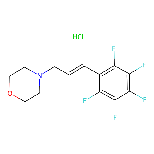 4-[(E)-3-(2,3,4,5,6-pentafluorophenyl)prop-2-enyl]morpholine;hydrochloride structure