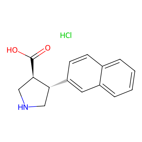 (+/-)-trans-4-(2-naphthyl)-pyrrolidine-3-carboxylic acid-HCl structure