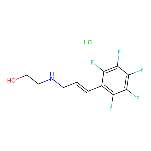 2-[[(E)-3-(2,3,4,5,6-pentafluorophenyl)prop-2-enyl]amino]ethanol;hydrochloride structure