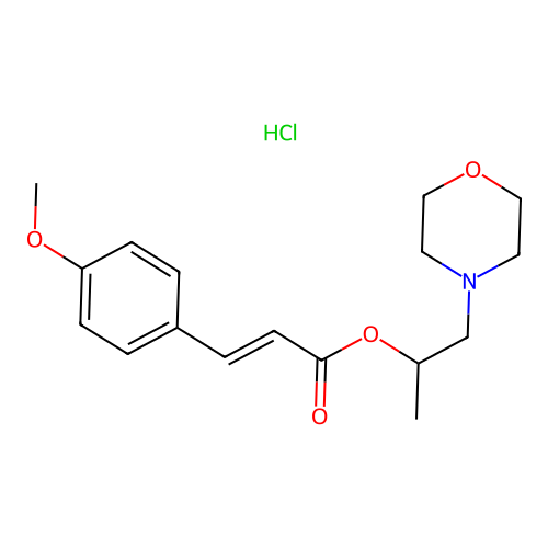 1-Methyl-2-(4-morpholinyl)ethyl 3-(4-methoxyphenyl)acrylate hydrochloride structure