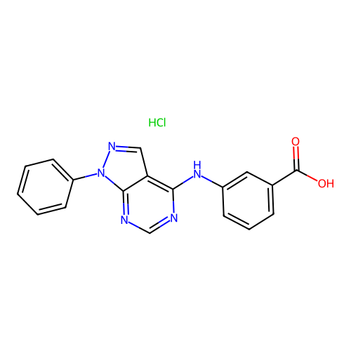 3-(1-Phenyl-1H-pyrazolo[3,4-d]pyrimidin-4-ylamino)-benzoic acid structure