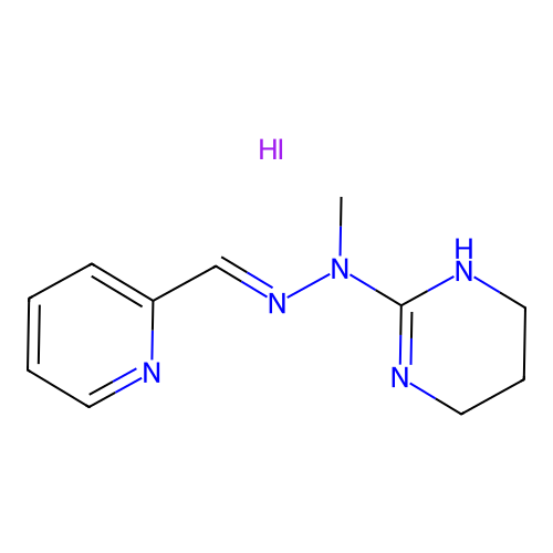 N-methyl-N-[(E)-pyridin-2-ylmethylideneamino]-1,4,5,6-tetrahydropyrimidin-2-amine;hydroiodide structure