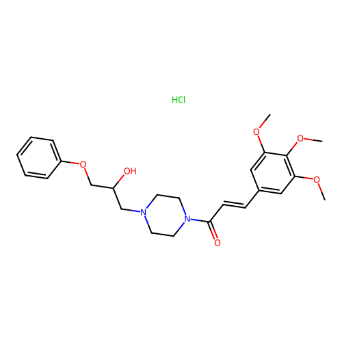 1-[4-(2-Hydroxy-3-phenoxy-propyl)-piperazin-1-yl]-3-(3,4,5-trimethoxy-phenyl)-propenone structure