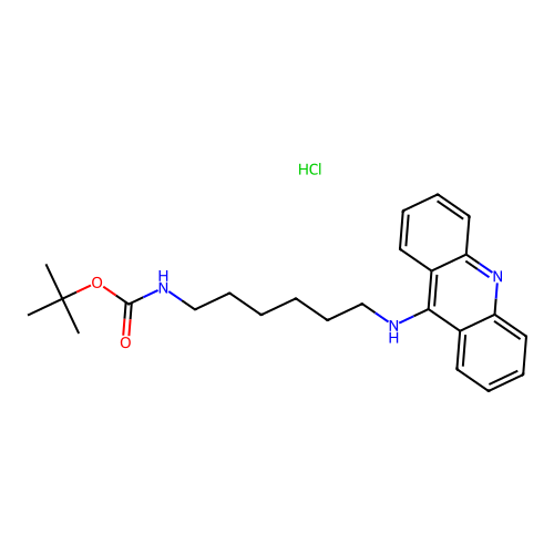 tert-butyl N-[6-(acridin-9-ylamino)hexyl]carbamate;hydrochloride structure