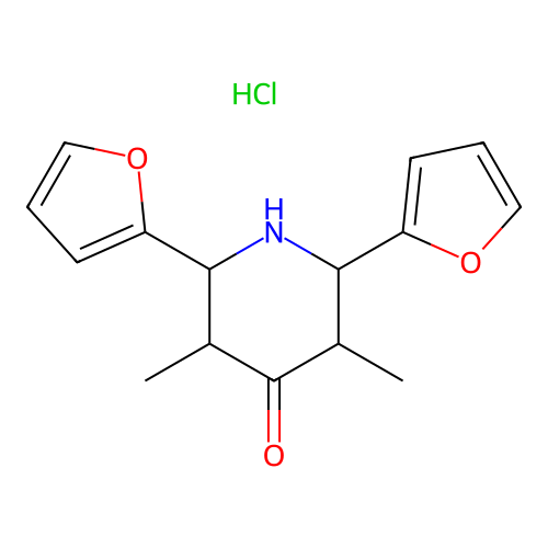 2,6-Di-furan-2-yl-3,5-dimethyl-piperidin-4-one structure