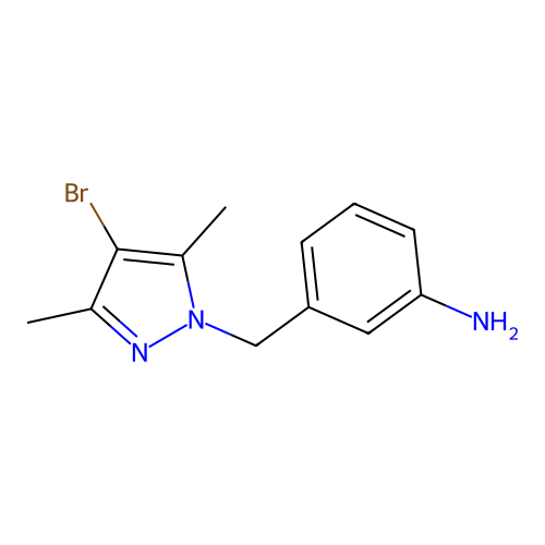 3-[(4-bromo-3,5-dimethyl-1H-pyrazol-1-yl)methyl]aniline structure