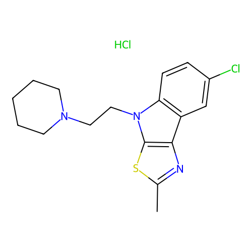 7-Chloro-2-methyl-4-(2-piperidin-1-yl-ethyl)-4H-thiazolo[5,4-b]indole structure