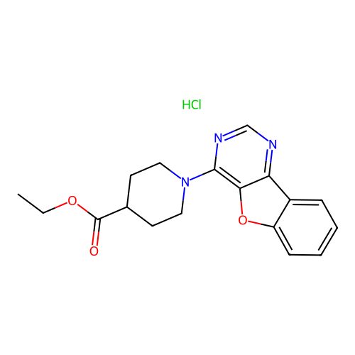 Ethyl 1-(benzofuro[3,2-d]pyrimidin-4-yl)piperidine-4-carboxylate hydrochloride structure