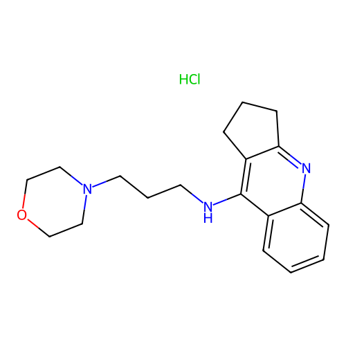 (3-morpholin-4-ylpropyl)-1,2,3-trihydrocyclopenta[2,1-b]quinolin-9-ylamine, ch loride structure
