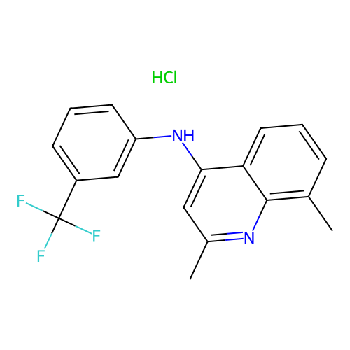 2,8-dimethyl-N-(3-(trifluoromethyl)phenyl)quinolin-4-amine hydrochloride structure