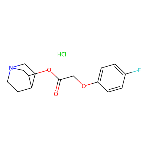 Quinuclidin-3-yl 2-(4-fluorophenoxy)acetate hydrochloride structure