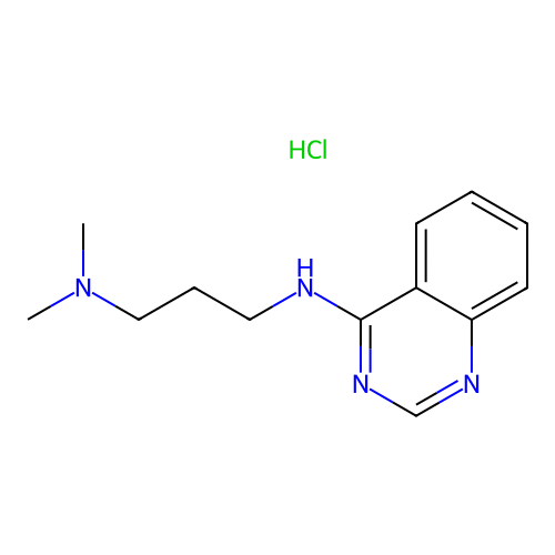 N',N'-dimethyl-N-quinazolin-4-ylpropane-1,3-diamine;hydrochloride structure