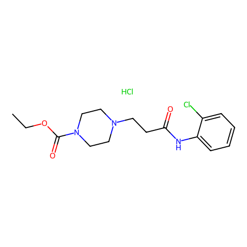 ethyl 4-(3-((2-chlorophenyl)amino)-3-oxopropyl)piperazine-1-carboxylate hydrochloride structure