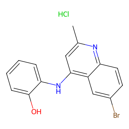 2-((6-Bromo-2-methylquinolin-4-yl)amino)phenol hydrochloride structure