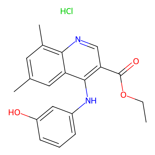Ethyl 4-(3-hydroxyanilino)-6,8-dimethylquinoline-3-carboxylate;hydrochloride structure