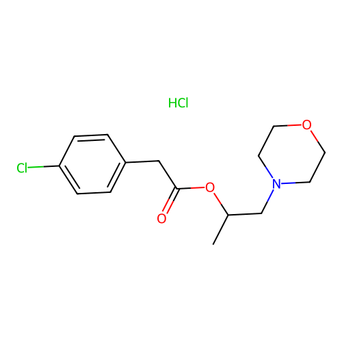 1-Morpholinopropan-2-yl 2-(4-chlorophenyl)acetate hydrochloride structure