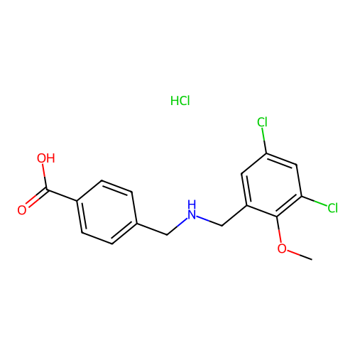 4-(((3,5-Dichloro-2-methoxybenzyl)amino)methyl)benzoic acid hydrochloride structure