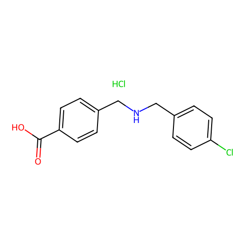 4-[[(4-Chlorophenyl)methylamino]methyl]benzoic acid;hydrochloride structure