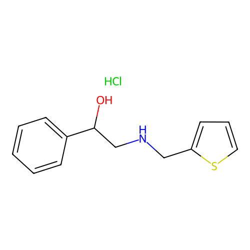 1-Phenyl-2-[(thiophen-2-ylmethyl)-amino]-ethanol hydrochloride structure