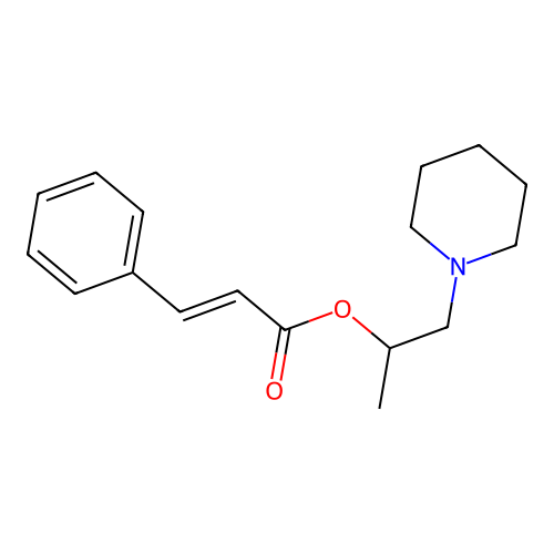 1-(piperidin-1-yl)propan-2-yl (2E)-3-phenylprop-2-enoate structure
