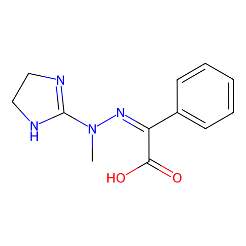 (4,5-Dihydro-1H-imidazol-2-yl(methyl)hydrazono)(phenyl)acetic acid hydroiodide structure